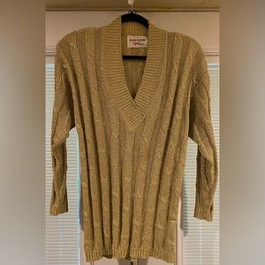 EUC vintage Evan Picone sport Gold metallic sweater